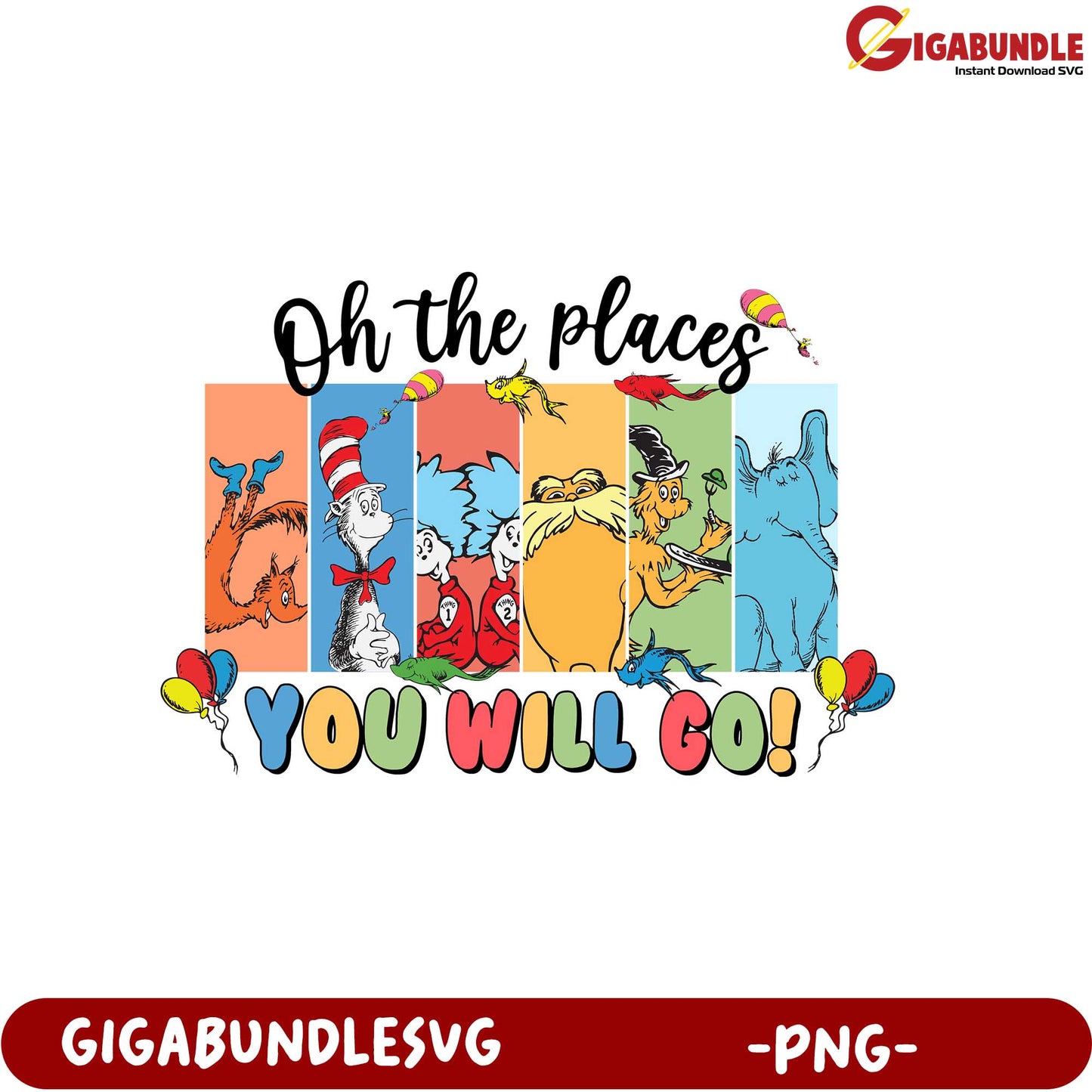 Oh the Places You'll Go! PNG Art for Creative Projects