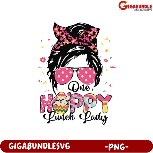 One Happy Lunch Lady PNG Graphic for Fun Kitchen Decor