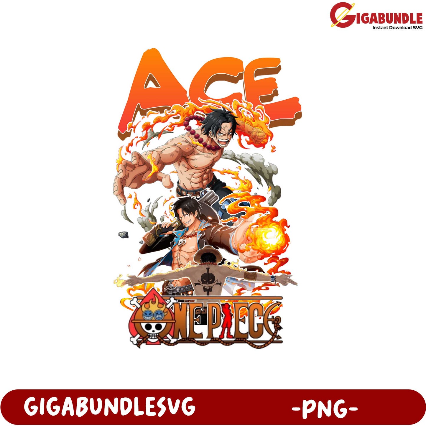One Piece Ace Character PNG Art for Fans and Collectors