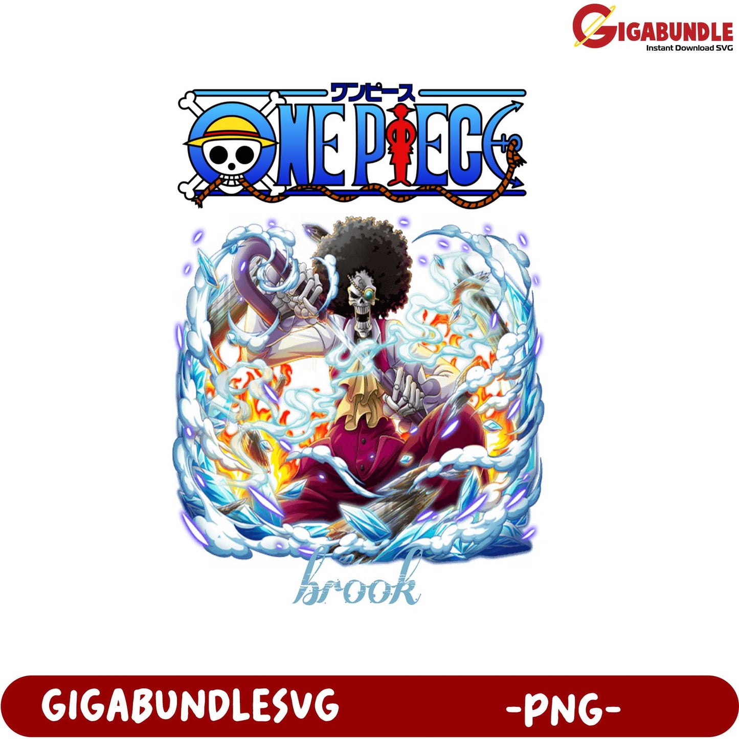 One Piece Brook PNG Art for Fans and Collectors Downloadable