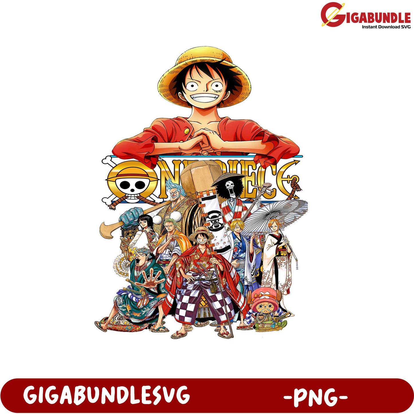 One Piece Character Collection PNG Downloadable Graphic Design
