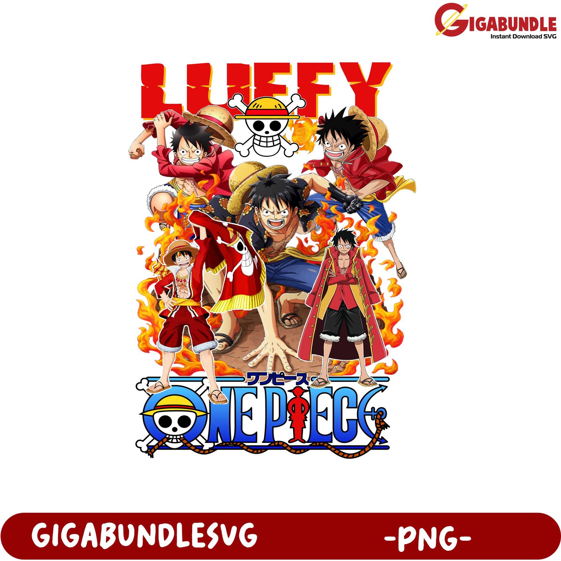 One Piece Luffy Character Design PNG Art for Fans and Collectors