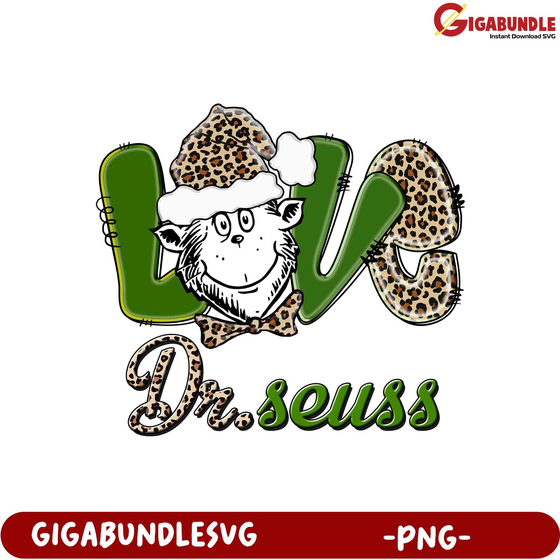 Option 1 (Focus on Christmas) Christmas Grinch Leopard PNG