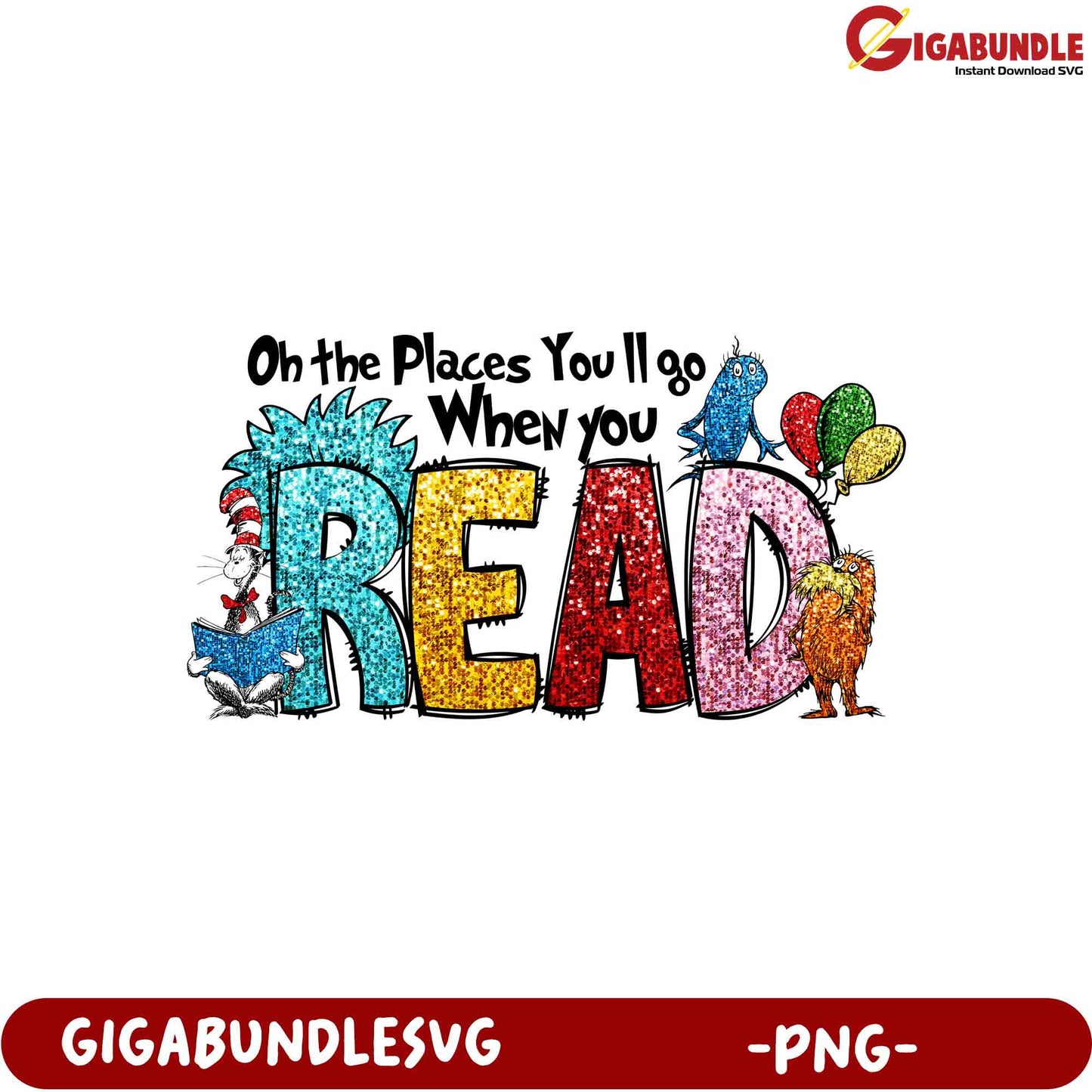 Option 1 (Focus on Keywords)  Oh the Places You'll Go! Read PNG