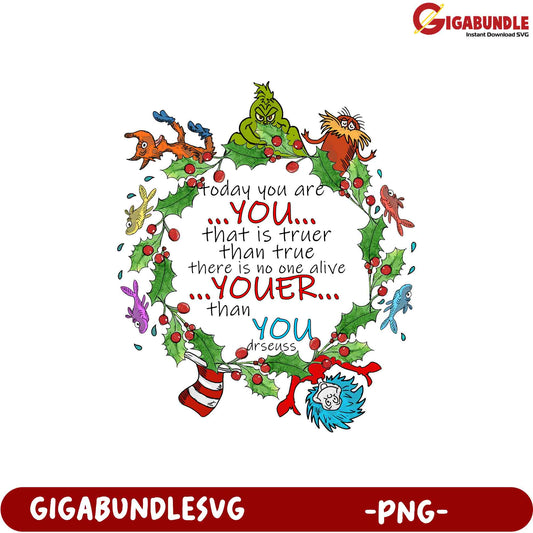 Option 1 (Focus on Seuss) Grinchmas Seuss Quote PNG SVG