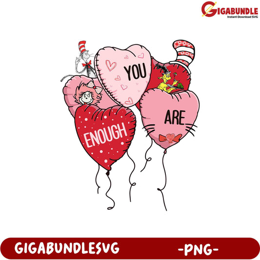 Option 1 (Focus on Valentine's)  Valentine's Cat in the Hat PNG