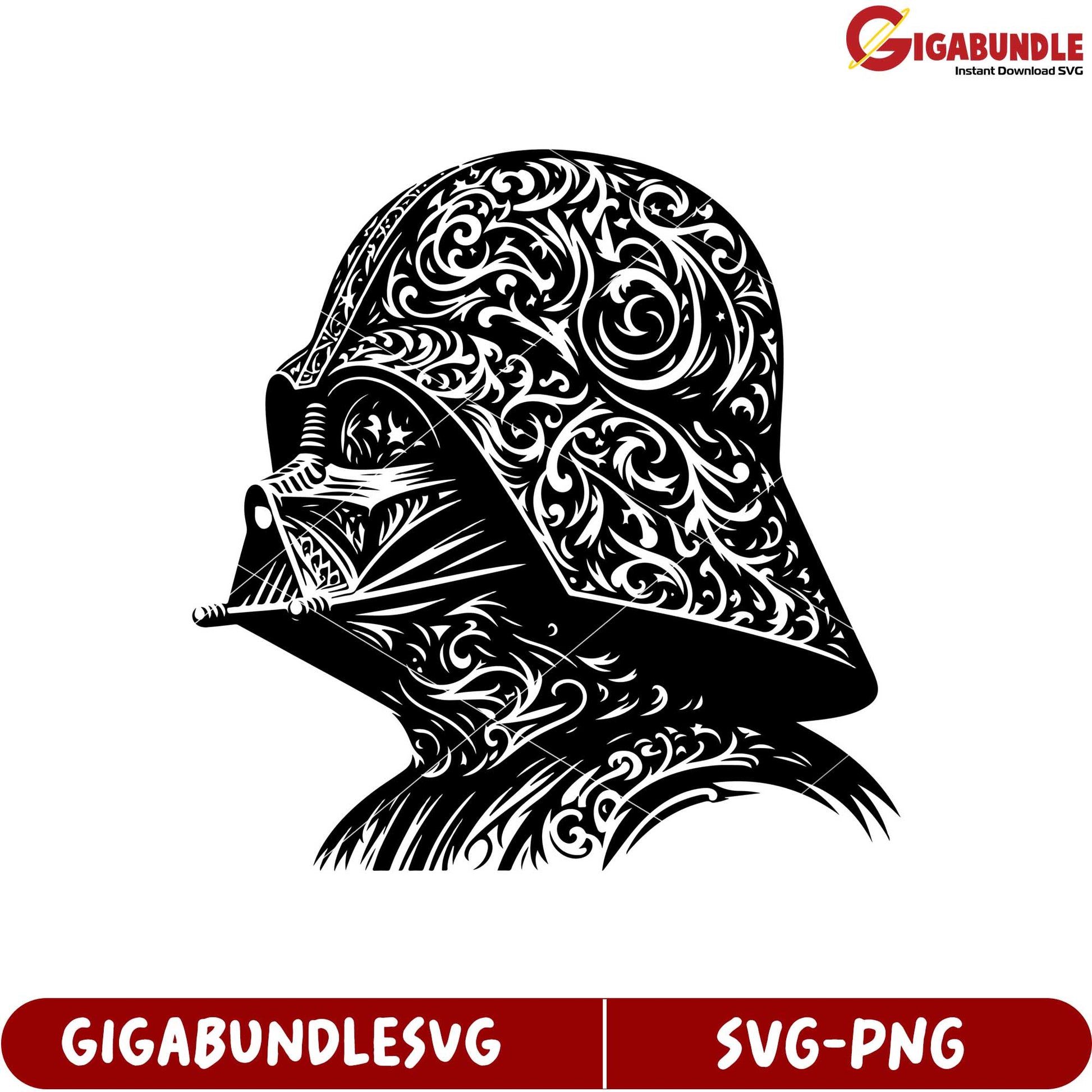 Ornate Darth Vader SVG Design for Creative Projects and Crafts