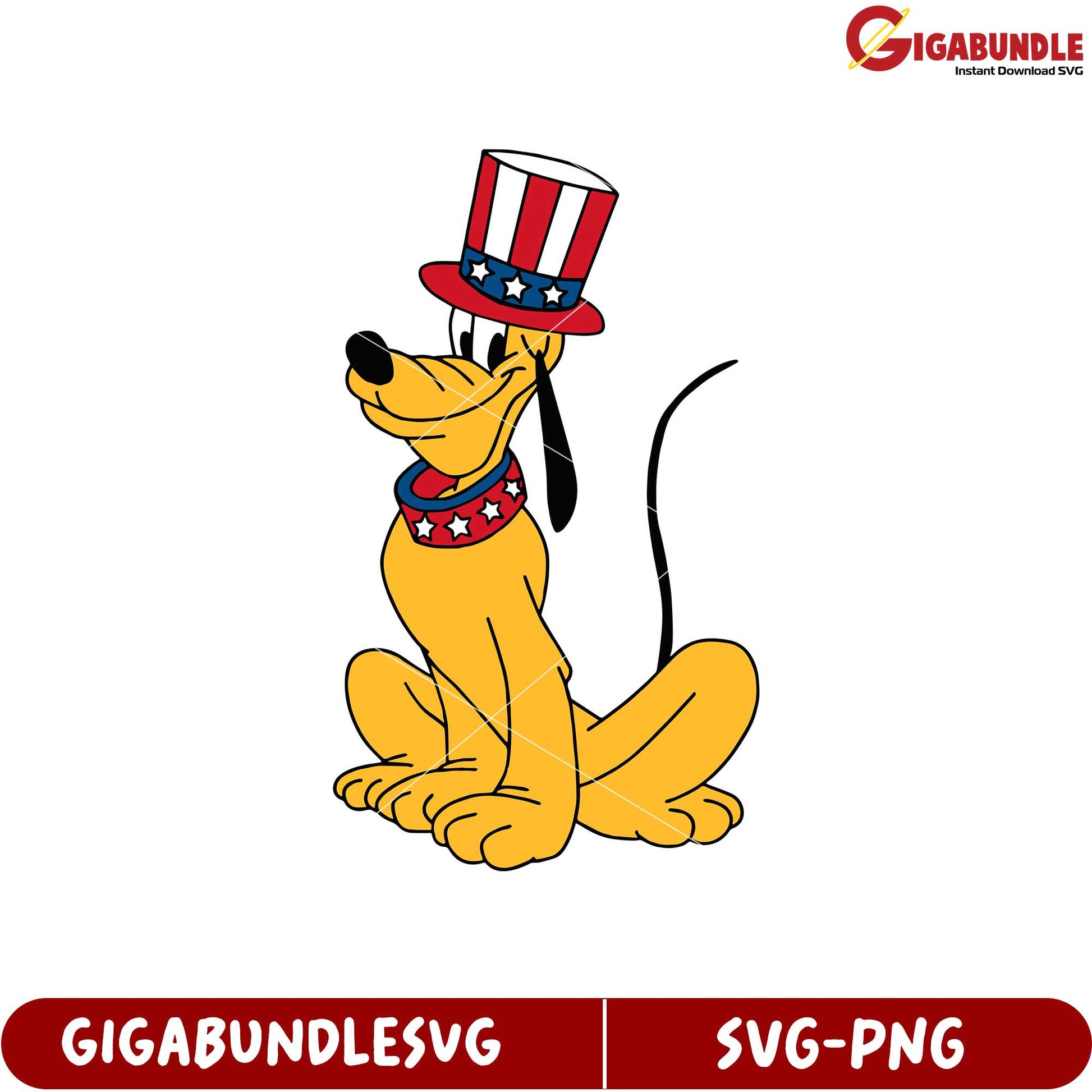 Patriotic Cartoon Dog in Uncle Sam Hat SVG Vector Graphic Design