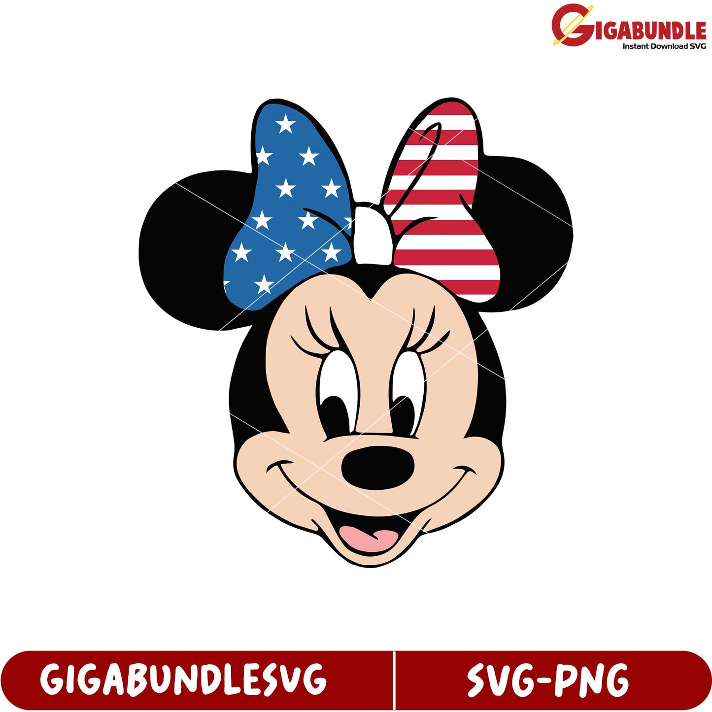 Patriotic Minnie Mouse SVG Design for Crafting and DIY Projects