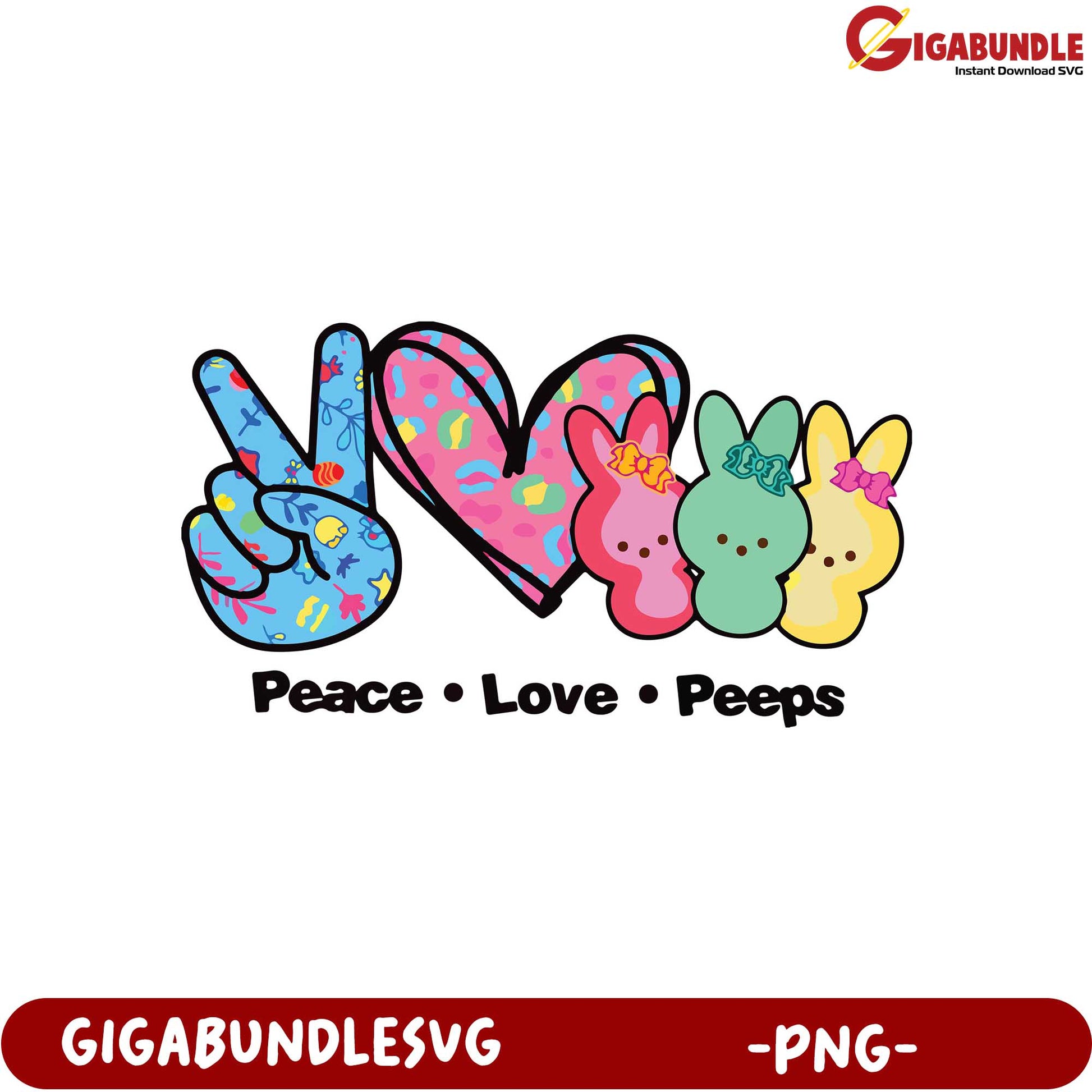 Peace Love Peeps Cute PNG Design for Fun Crafts and Decor