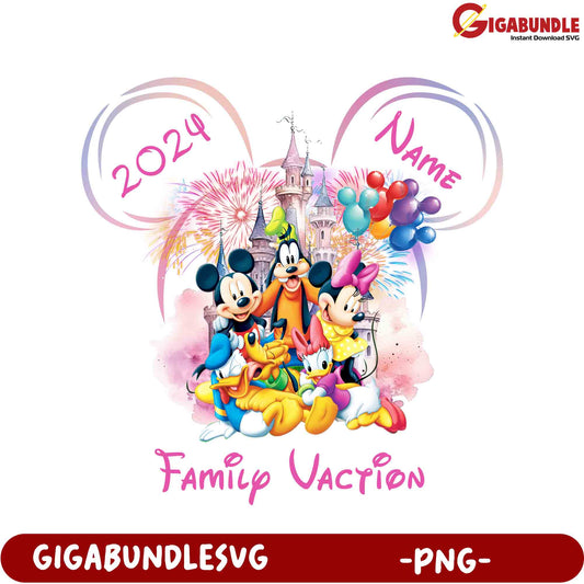 Personalized Disney Family Vacation 2024 PNG - Fun Memories