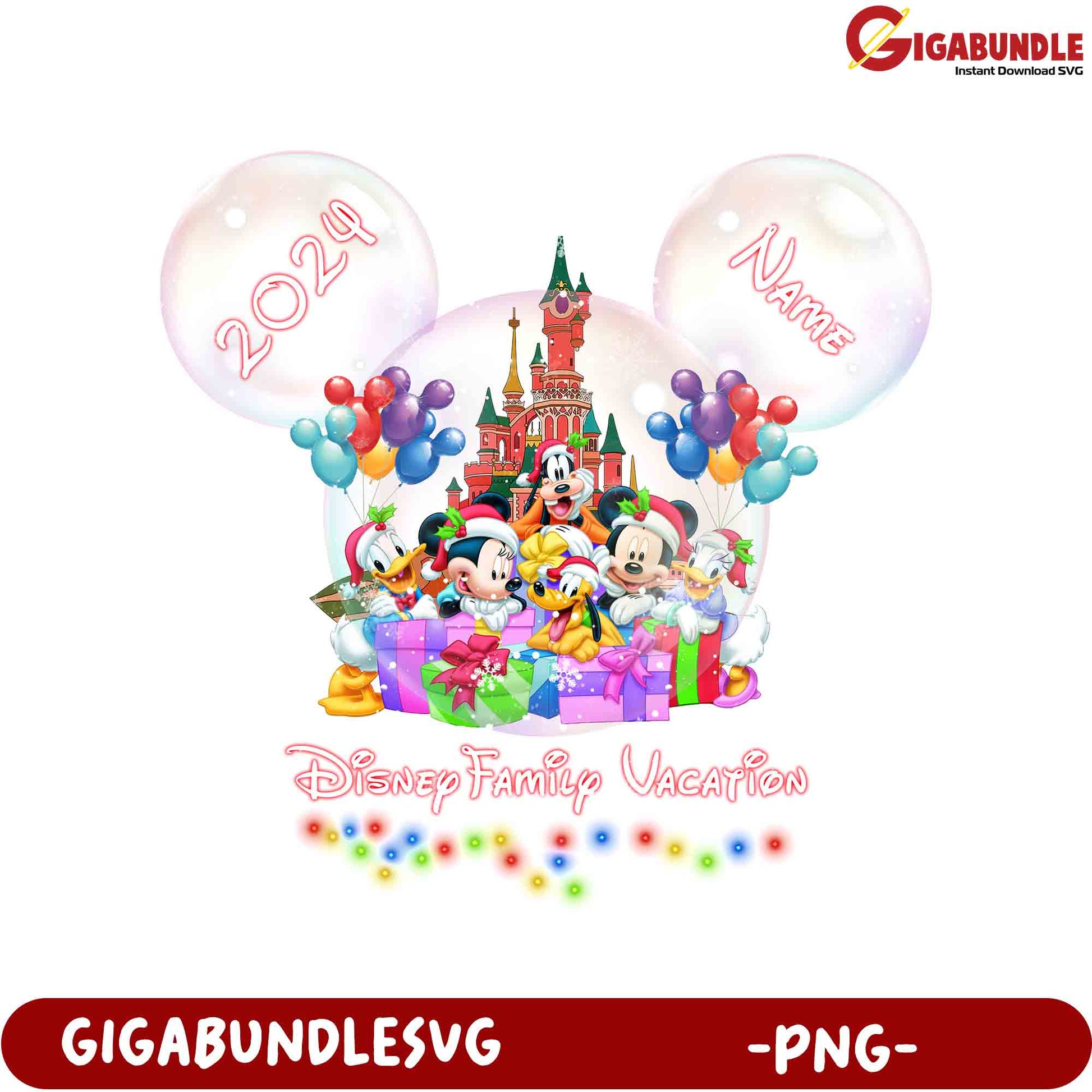 Personalized Disney Family Vacation 2024 PNG Design - Celebrate Magic!