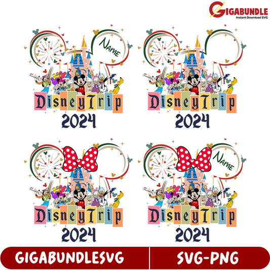 Personalized Disney Trip 2024 SVG Bundle for Creative Projects