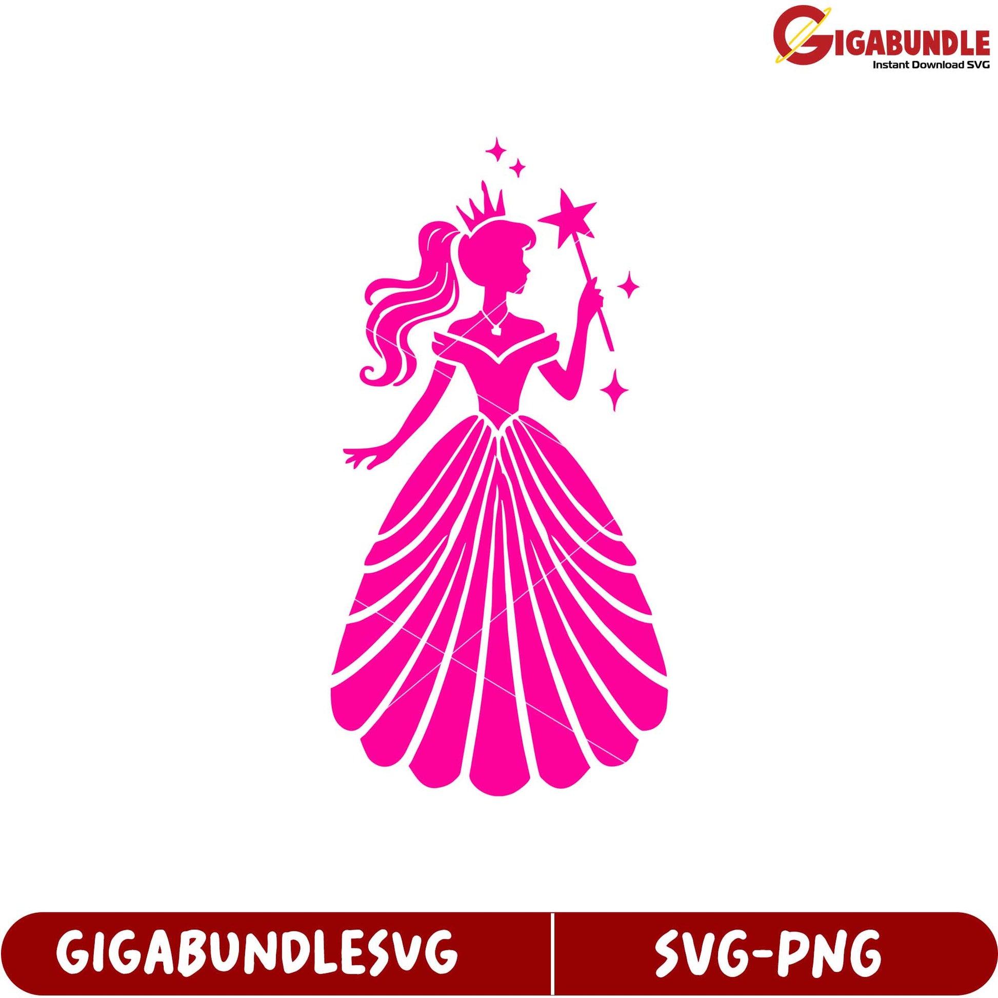 Pink Fairy Princess SVG Design for Crafts and Personal Projects