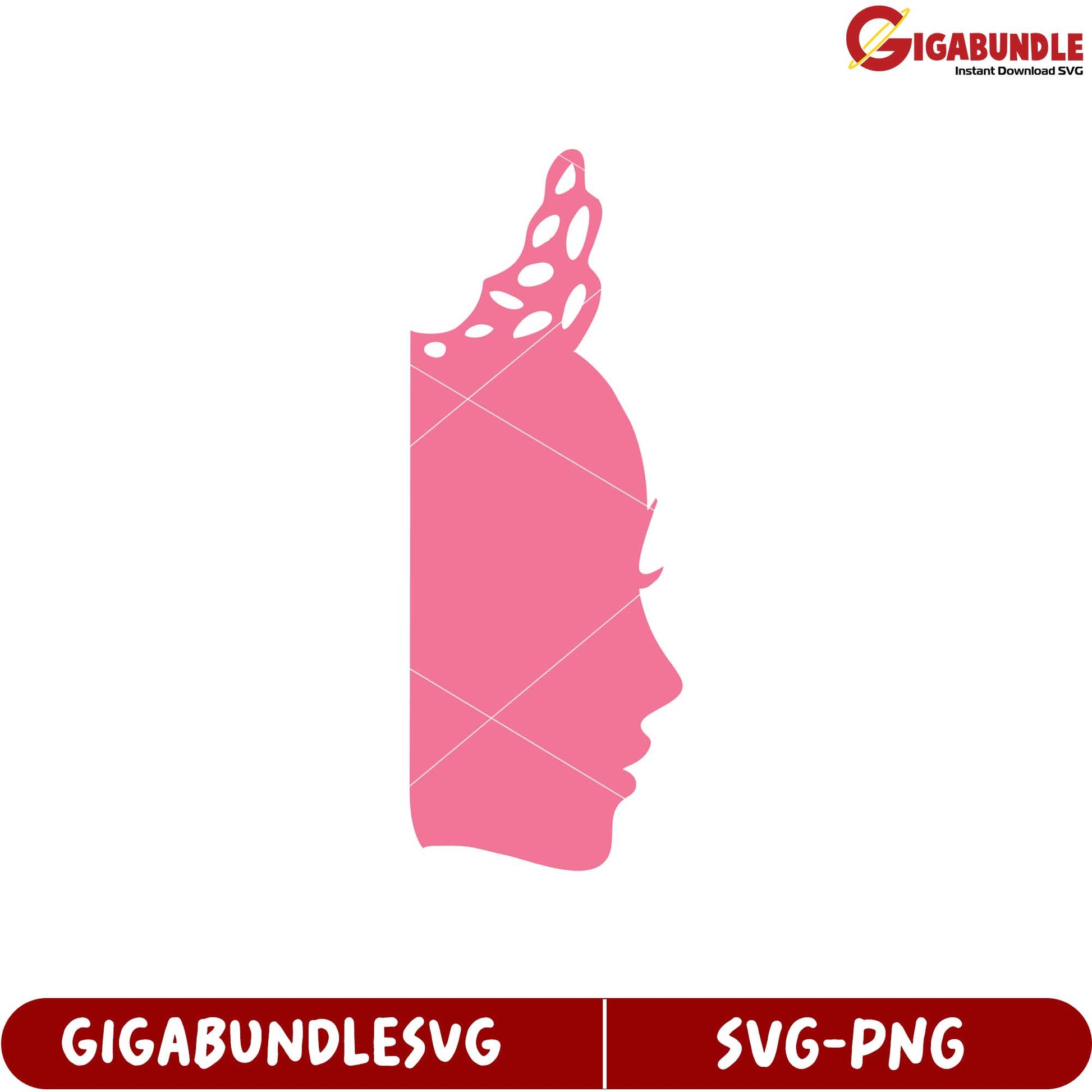 Pink Princess Profile SVG Graphic for Creative Design Projects