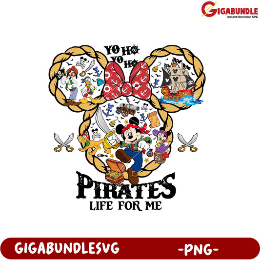 Pirate Mickey Mouse Themed Art Downloadable PNG Design