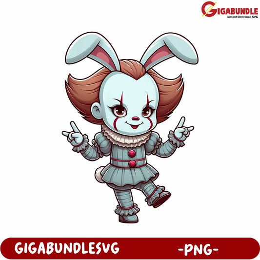 Playful Bunny Character Illustration - PNG Downloadable File