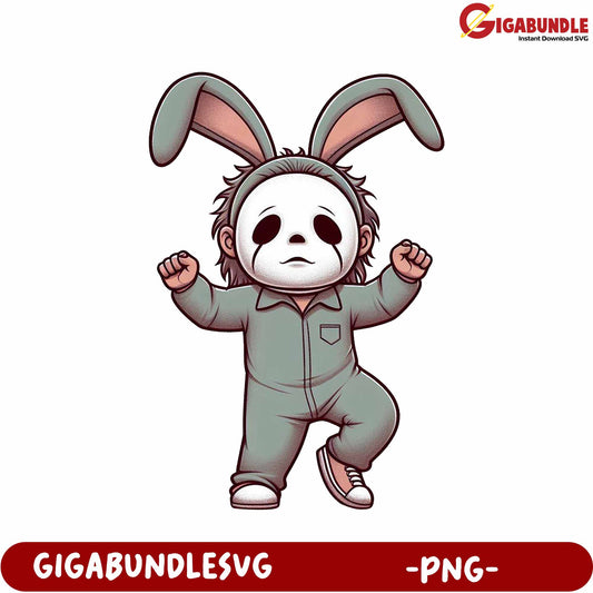 Playful Bunny Character PNG for Fun Designs and Crafts