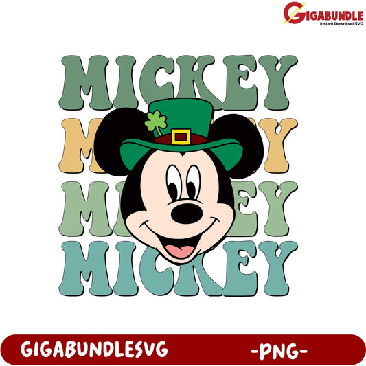 Playful Mickey Mouse PNG with St. Patrick's Day Theme Decor