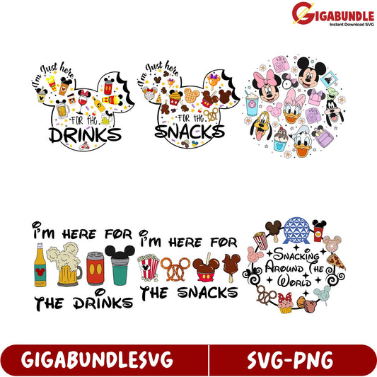 Playful SVG Bundle Fun Drink and Snack Designs for Crafts