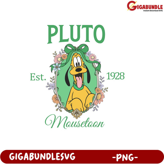 Pluto Dog Vintage Art Design Printable PNG for Creative Projects
