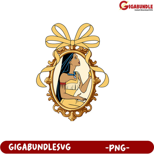 Pocahontas Decorative Frame PNG Art for Creative Projects Download