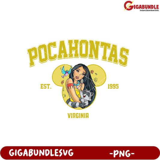 Pocahontas Disney Character Graphic Virginia PNG Design