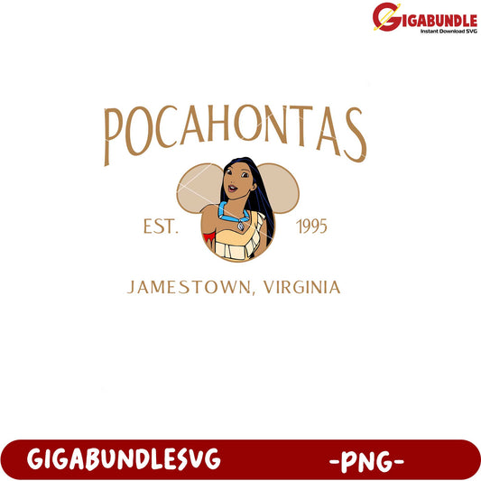 Pocahontas Jamestown Virginia PNG Cartoon Graphic Design