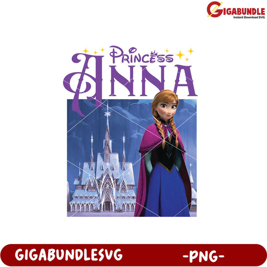 Princess Anna Frozen PNG Downloadable Art Design