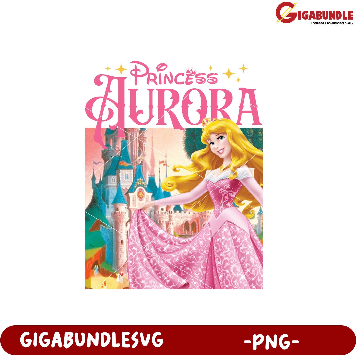 Princess Aurora Fairy Tale Artwork PNG Downloadable File