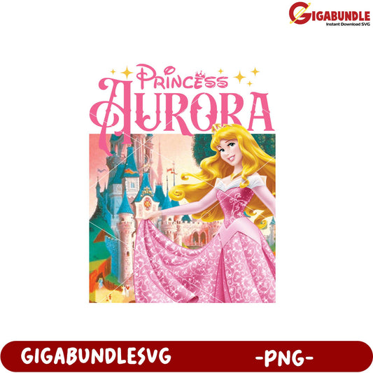 Princess Aurora Fairy Tale Artwork PNG Downloadable File