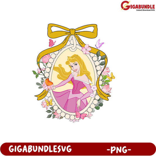 Princess Aurora Floral Design PNG Suitable for Crafts and Decor