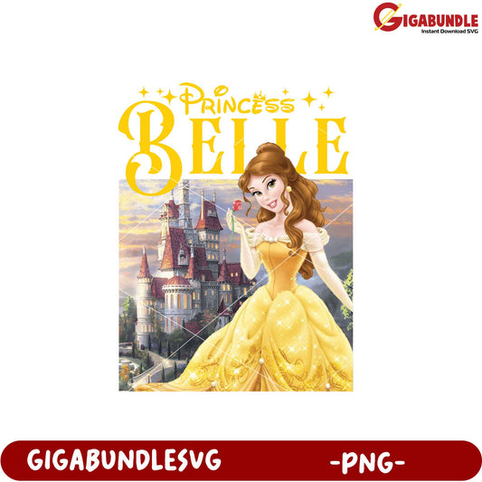 Princess Belle Castle PNG Art for Kids and Fans