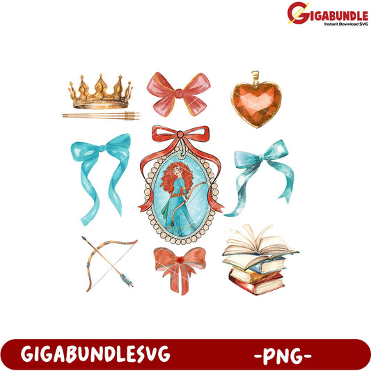 Princess Inspired PNG Graphics for Creative Projects