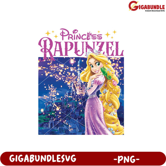 Princess Rapunzel Magical Scene PNG Downloadable File