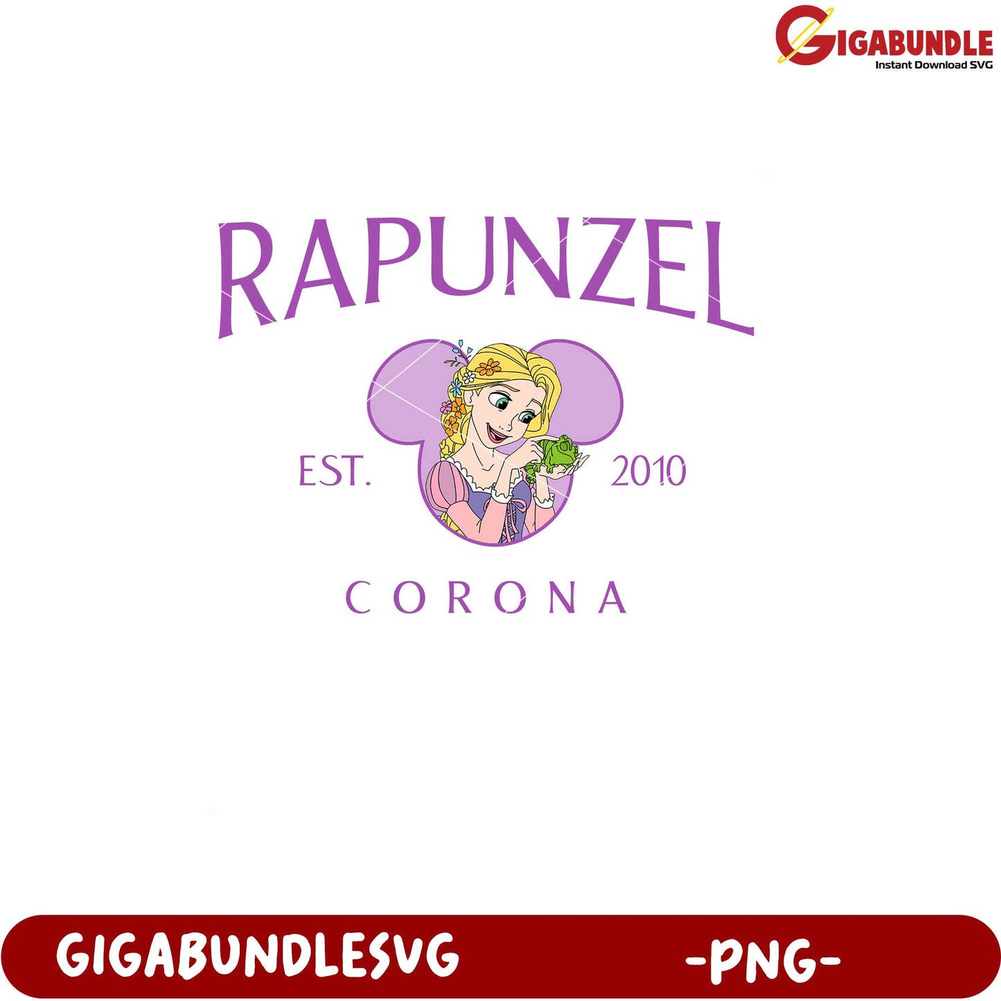 Rapunzel Character Design PNG for Disney Inspired Crafts