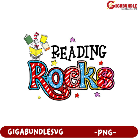 Reading Rocks! PNG Sublimation Design