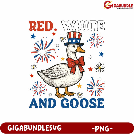 Red white and goose png, patriotic goose png, american flag colors png