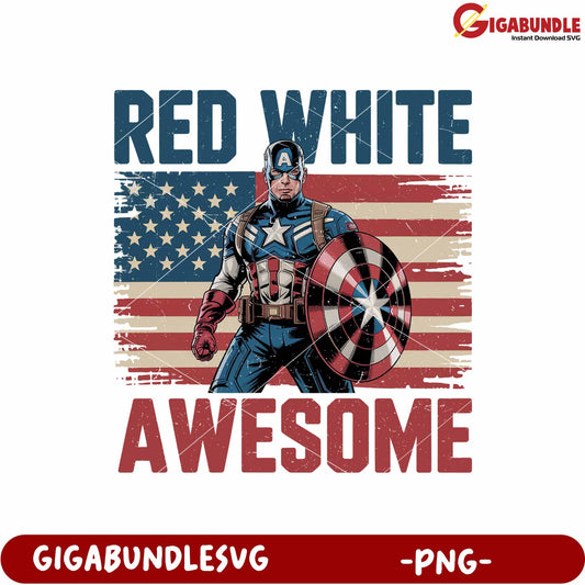 Red white awesome png, patriotic colors png, usa theme png