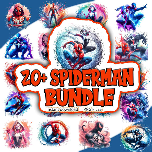 Spiderman Characters Splash Bundle Png