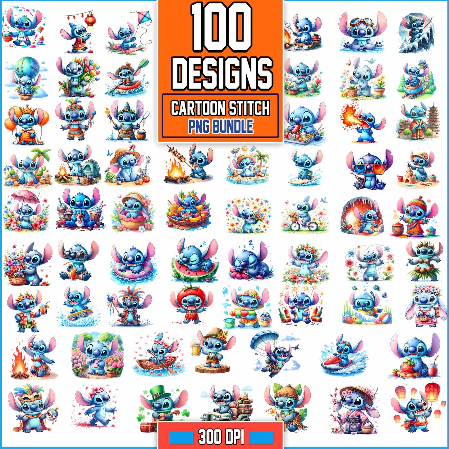 Mega Stitch Disney Png- Digital Download