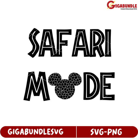 Safari Mode SVG Product Download featuring Mickey Mouse Design Elements