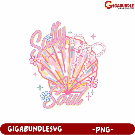 Salty soul png, sassy phrase png, beach vibes png