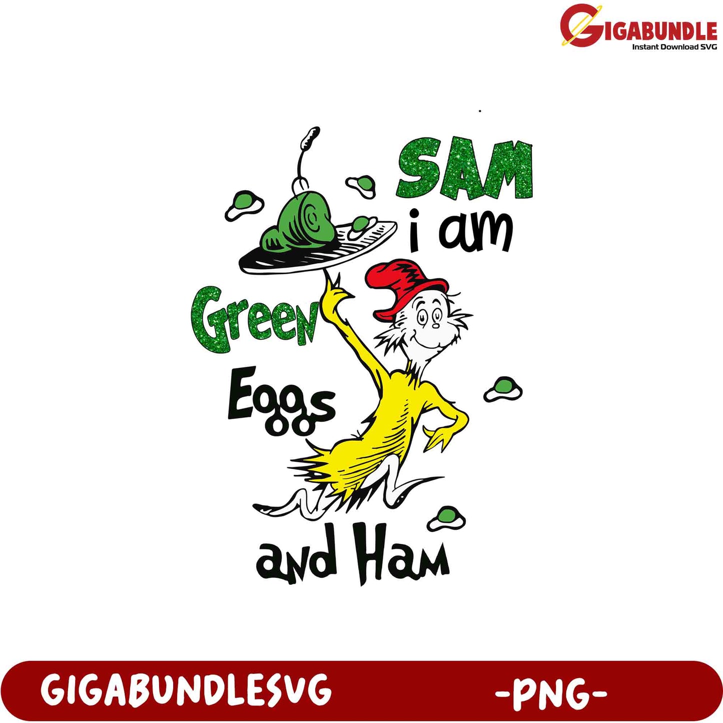 Sam I Am Green Eggs PNG