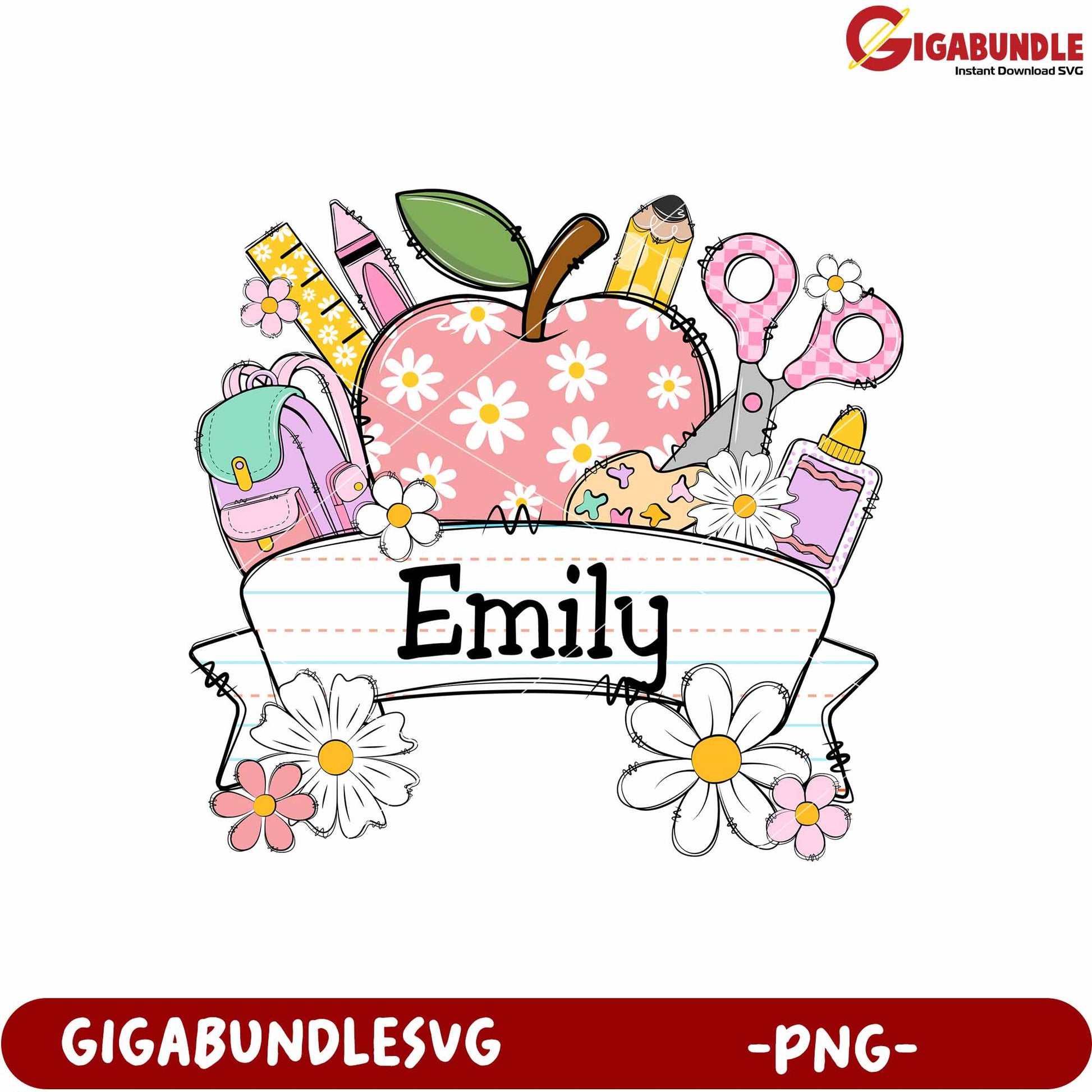 School supplies design png, stationery png, school tools png