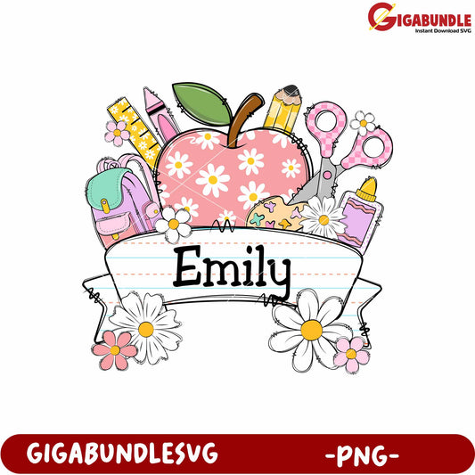 School supplies design png, stationery png, school tools png