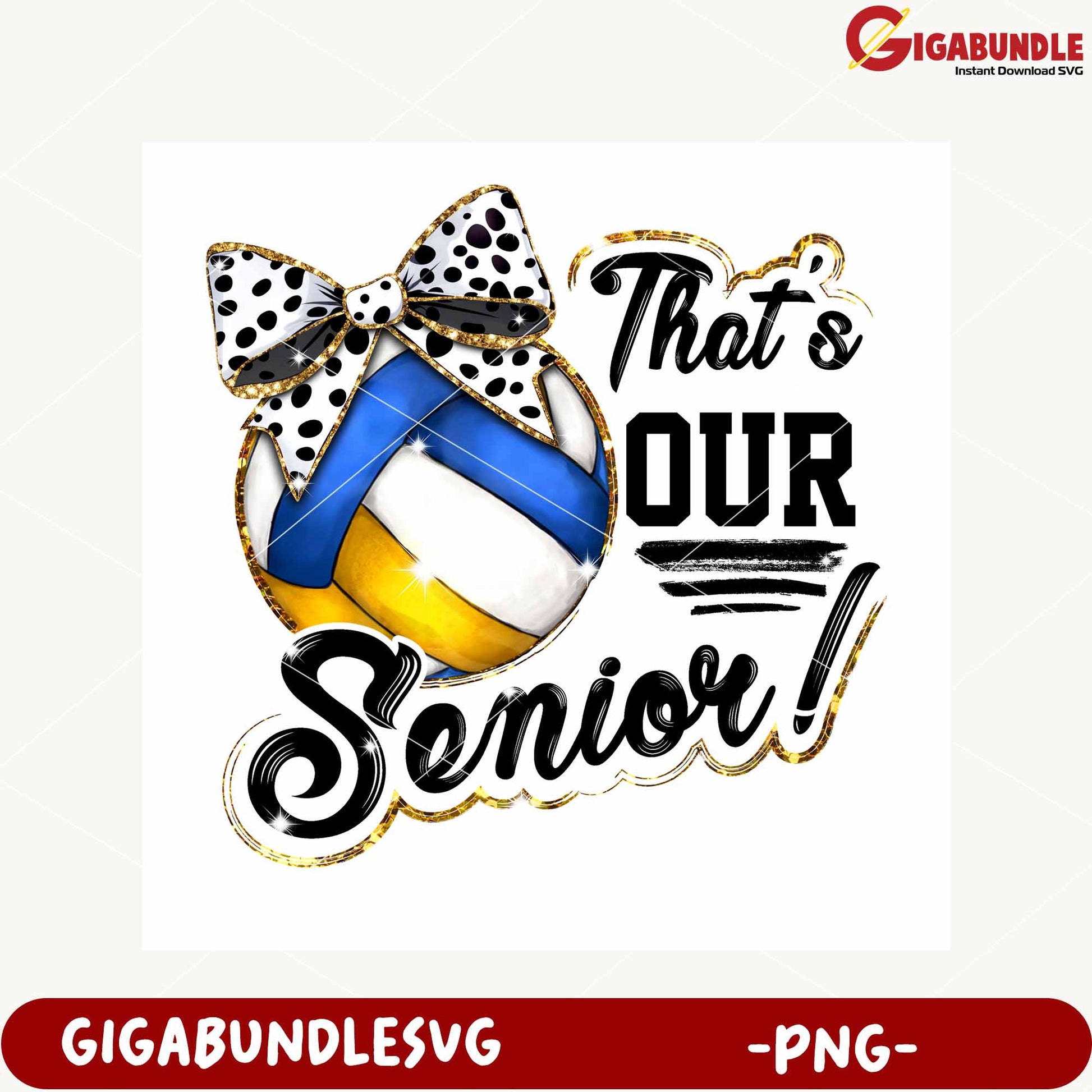 Senior Volleyball PNG Design for Graduation Celebration