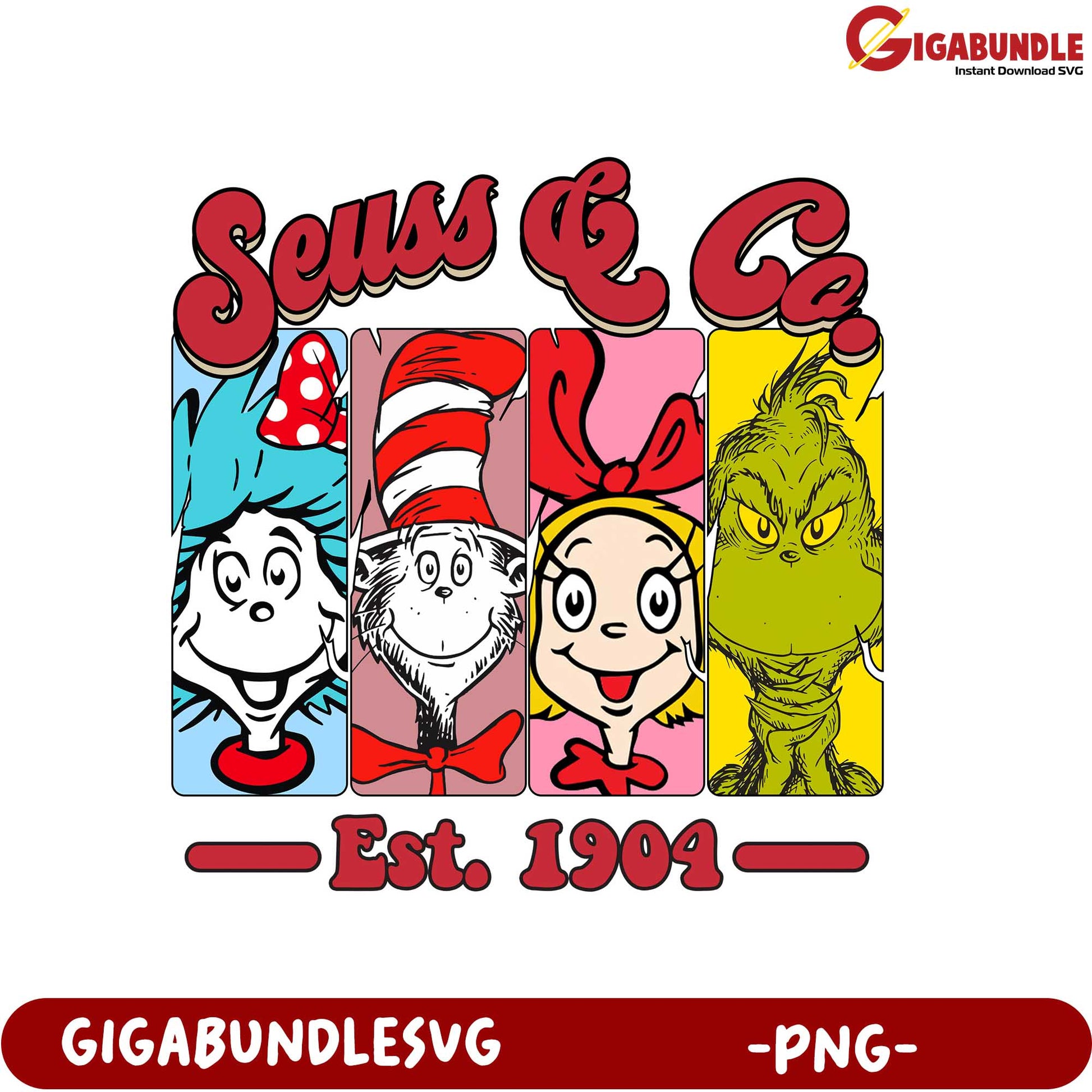 Seuss & Co. Classic Characters PNG Design - Est. 1904