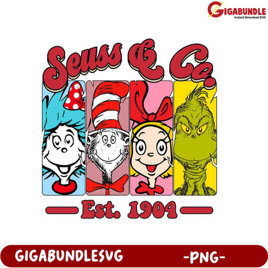 Seuss & Co. Classic Characters PNG Design - Est. 1904