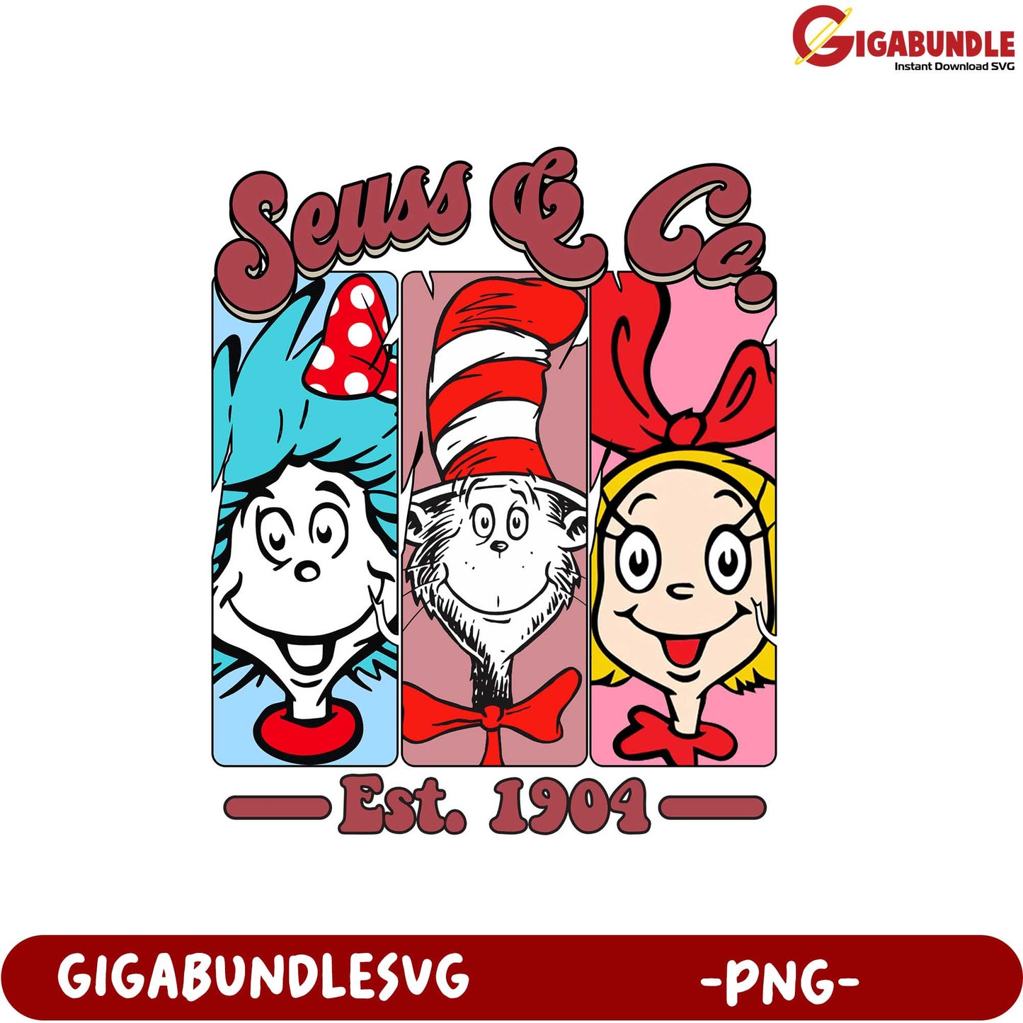 Seuss & Co. Vintage PNG - Iconic Characters Since 1904 Art